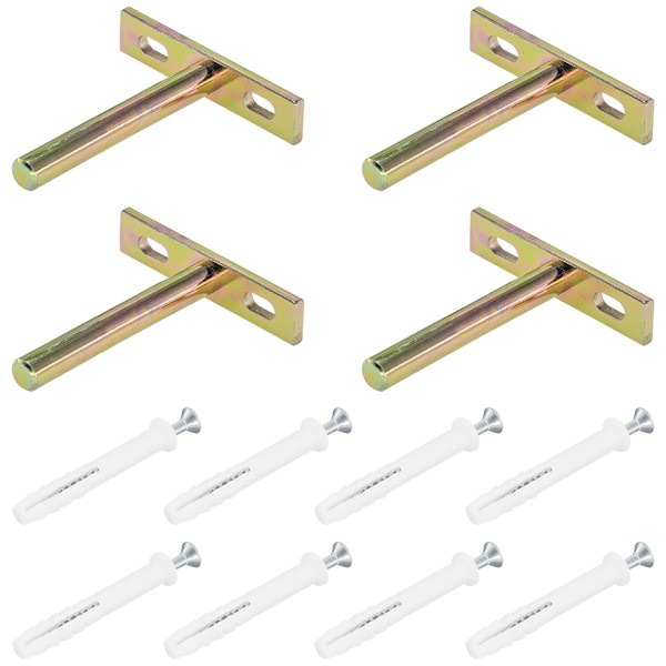 4 Pieces Heavy-Duty Floating Shelf Brackets with Mounting Screws,Solid Steel