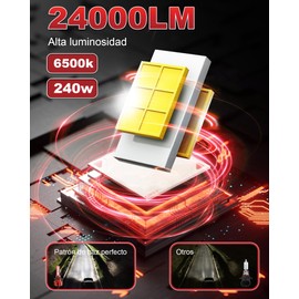 9007 HB5 Kit De Led Faros Auto, 240W 24000LM Bombillas,6000 Blanca Haz, 300% SúPer Brillante, Luz Alta Y Baja, Luces Antiniebla, Plug & Play 2 Unidades
