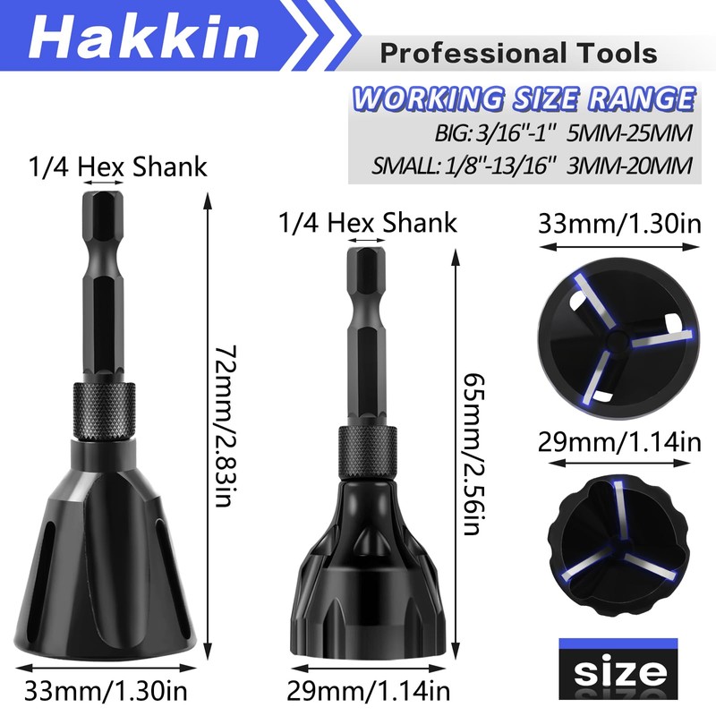 2PCS Burr Removal Tool for Metal, Hakkin Deburring External Chamfer