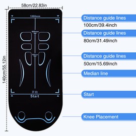 Ninnyi Black Exercise Equipment Mat for Ab Roller Wheel, Men Women Fitness Wheel Special Mat for Skipping, Abdominal Yoga Floor Workouts