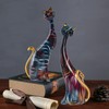 LIKEUDO Set of 2 Resin Cat Statues Sculptures Cat Figurine