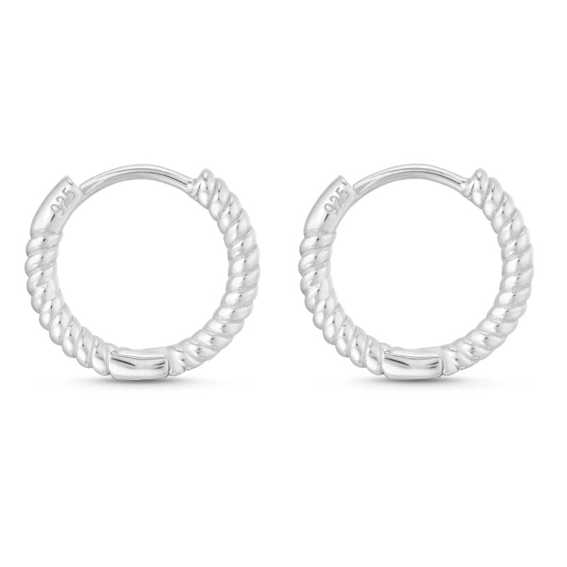 AeraVida Chic and Modern Twisted Rope Pattern Sterling Silver 13mm