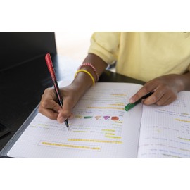 Maped - 4 Graph'Peps Deco Felt-Tip Pens - Fine 0.4 mm Tip - Durable Tip - Writing and Drawing Comfort - 4 Felt-Tip Pens - Black, Green, Red, Blue