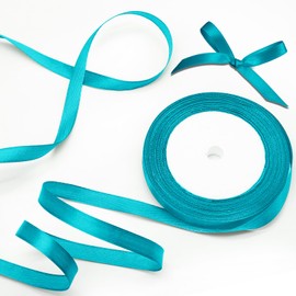 Luomorgo 3/8 Inch Satin Ribbon, 25 Yards Turquoise Satin Ribbon, Fabric Ribbon for Gift Wrapping, Craft, Wedding, Birthday Party Decorations