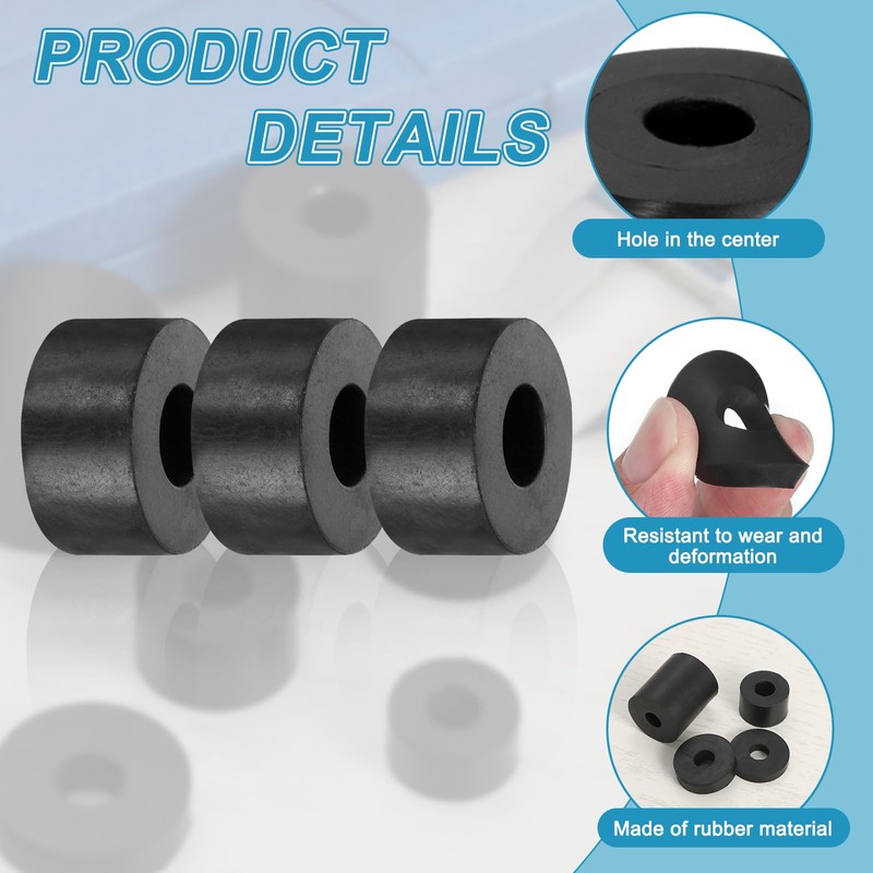 sourcing map 48 Pcs Rubber Spacers 20mm OD x 8mm