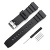 Narako Black Silicone Rubber Replacement Divers Watch Band Strap 18mm