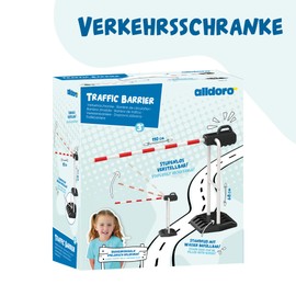 alldoro 60233 Traffic Barrier with Barrier and Fillable Base 110 x 68 cm Traffic Customer for Children Red / White