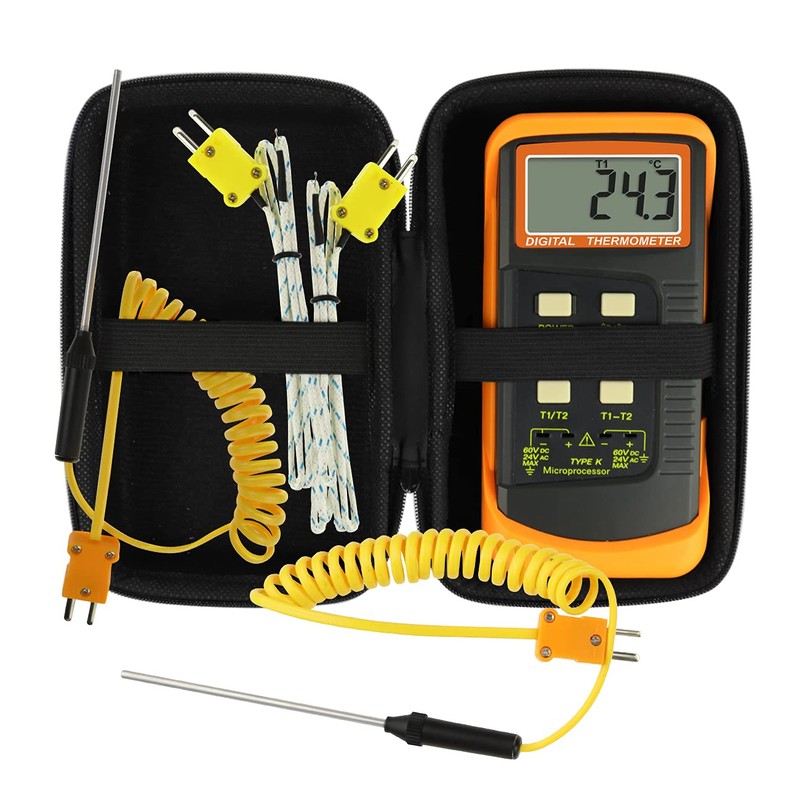 Digital Thermocouple Thermometer Type K (-50~1300°C) Dual Channel 4 Thermocouples