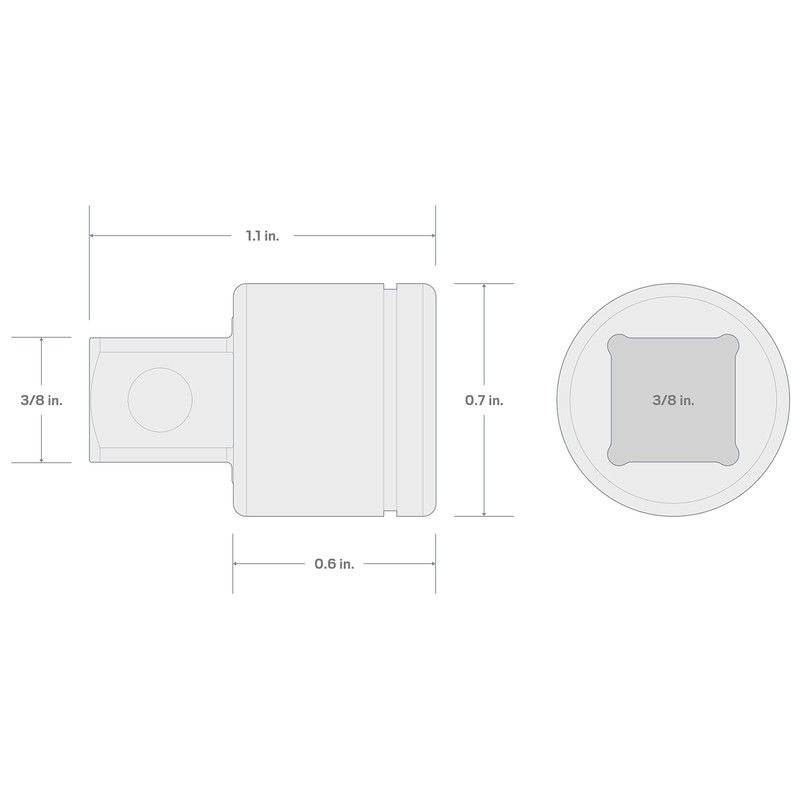 TEKTON 3/8 Inch Drive x 1 Inch Mini Extension |
