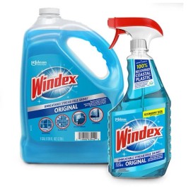 Windex Original Glass Cleaner, 1 spray bottle + 128 fl. oz. Refill