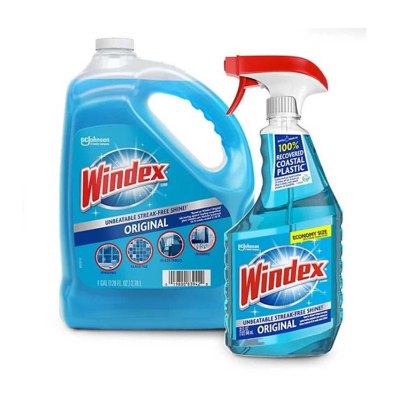 Windex Original Glass Cleaner, 1 spray bottle + 128 fl.