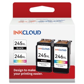 INKCLOUD Compatible Ink Cartridges Replacement for Canon PG-245XL CL-246XL for Canon Pixma MX492 MX490 MG3022 MG2920 MG2522 TS202 MG2420 MG2520 MG2922 IP2820 Printer Ink (1 Black,1 Tri-Color)