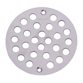 TRUSTMI 4 Inch Screw-in Shower Drain Cover Replacement Floor Strainer , Brushed Stainless