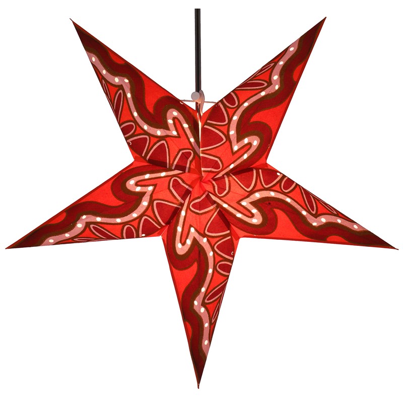Guru-Shop Foldable Advent Light Paper Star, Christmas Star, Mercury Red,