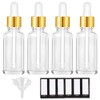 PrettyCare 2 oz Dropper Bottles, 4 Pack Clear Glass Bottles