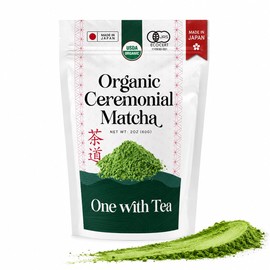 ONE WITH TEA- Matcha Latte Powder USDA ORGANIC Matcha ceremonial, Matcha caliente o helado, batidos auténticos japoneses                              