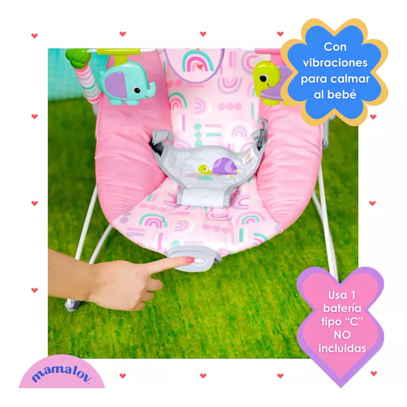 Bright Starts Pink Paradise Silla Vibradora 16732 Color 0650-Rosa