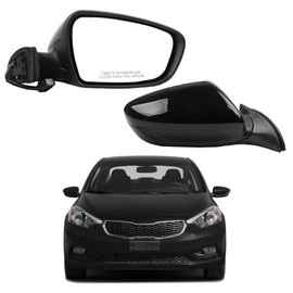 Dasbecan Passenger Side Mirror Black Compatible with 2014 2015 2016 Kia Forte Right Side Rear View Mirror With Manual Folding,Heated,Power Glass Replace# 87620A7200 KI1321181(5 Pins)