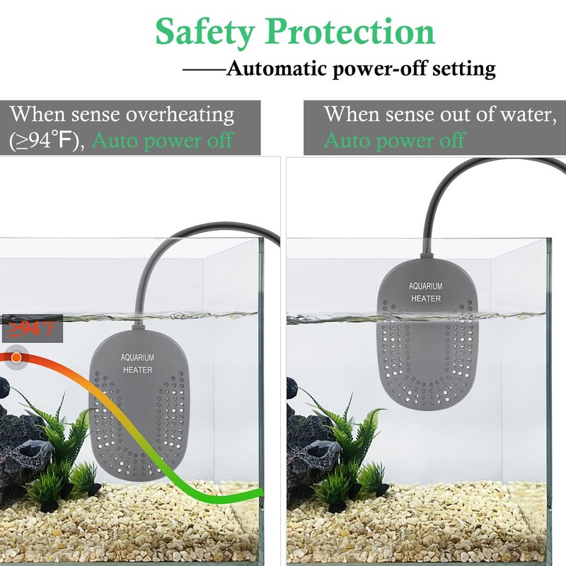 HITOP 100W Mini Adjustable Aquarium Heater: Digital Fish Tank Heater