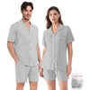 YOPUGEE Matching Pajamas Set for Couples Women Men Short Sleeve