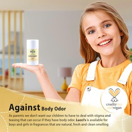 Lucci’s Childrens Grooming Supply Kids Deodorant Girls and Boys – Plant-Based and Vegan Deodorant for Children – Non-GMO Natural with No Dye or Aluminum – Solid Stick - 1.94 oz