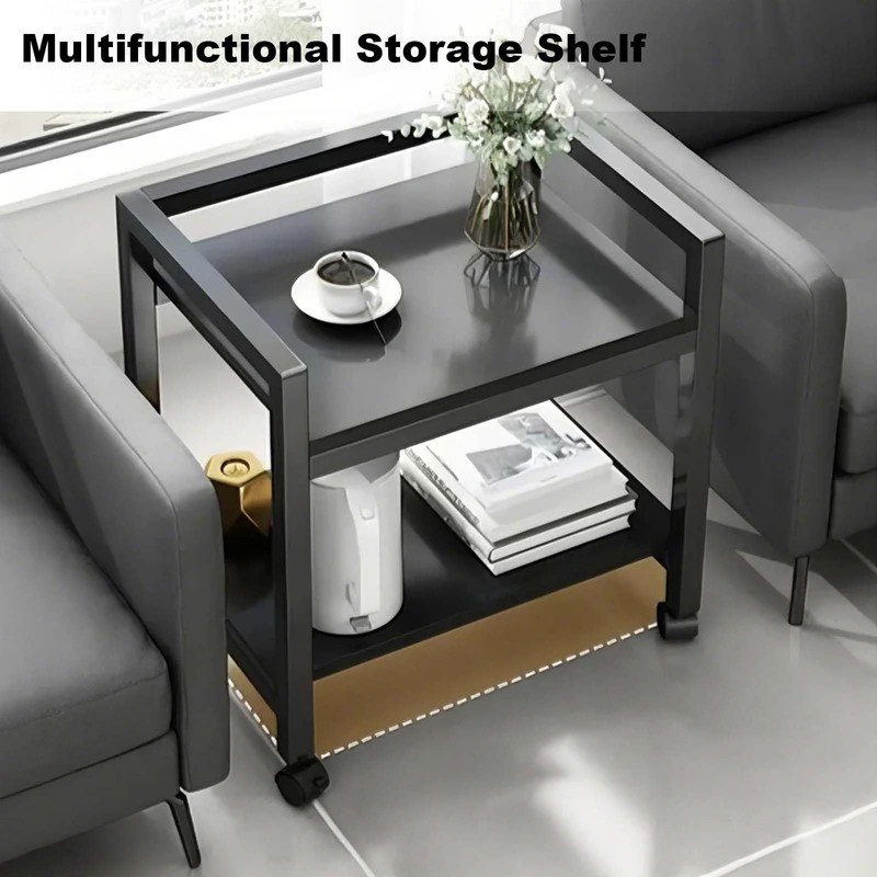 Curtainboro 2 Tier PC Tower Stand, Height Adjustable Computer Tower