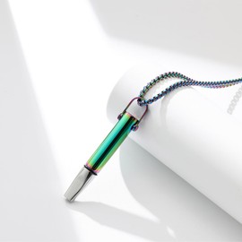 Quit Smoking Necklace and Quit Vaping Tool - Breathing Necklace with Filter Cotton for Mindful Breathing Training, Stainless Steel Focus Aid Includes Replaceable Unscented Cotton Filters