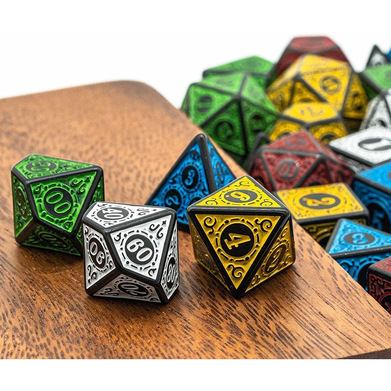 Cusdie 7Pcs/Set DND Dice Set D&D Polyhedral Dice for TTRPG