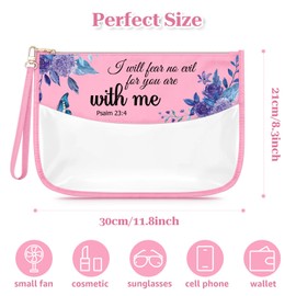 Religious Gifts for Christian Inspirational Makeup Bag for Women Girls Bible Verse Cosmetic Bag Encouragement Religious Graduation Gifts for Friends Sister Christmas for Daughter Zipper Travel Pouch