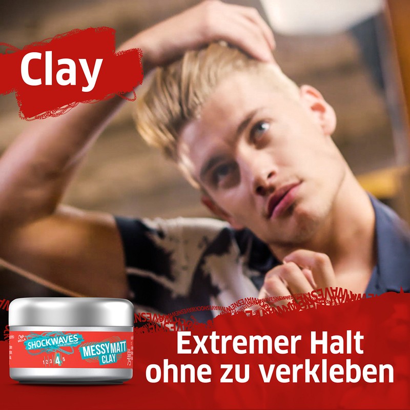 Wella Shockwaves Messy Matt Clay 75ml