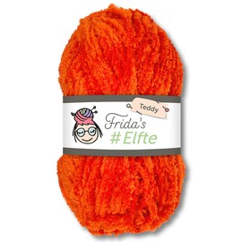 Frida's Wollhaus Frida's 100 g #Eleventh Teddy Amigurumi Knitting Crochet Wool Yarn 24 Colours (980 | Carrot)