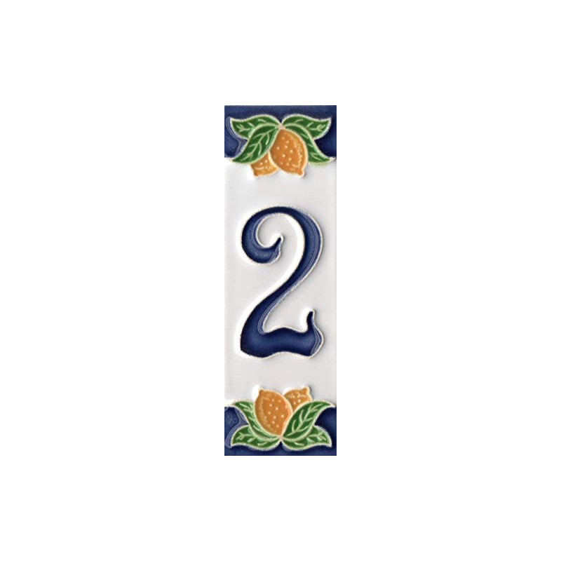 Italian Ceramic Numbers & Letters House Numbers Lemon Design Tile