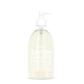 Compagnie de Provence Savon de Marseille Extra Pure Liquid Soap - Cotton Flower - 16.7 Fl Oz Glass Pump Bottle