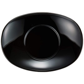 Set of 5 茶托 小判 茶托 Black Coating 1 Piece [13 x 9.7 x 2.2 cm] [Kagurazaka Inn 和食 Mincer Restaurant Commercial Dinnerware]