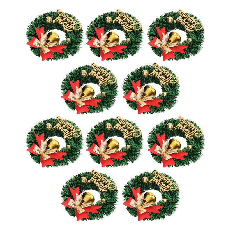 10PCS Dollhouse Christmas Wreaths Simulation Plastic Garland Model for 1/12