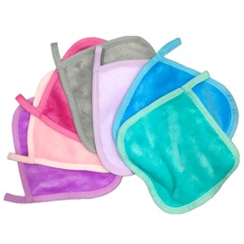 7 Color Set Colorful Facial Wash Towel Set, Ultra Fine Fiber Makeup Removal Towel Set, 5.9 x 5.9 inches (15 x 15 cm), 7 Pieces Included Drying Hooks