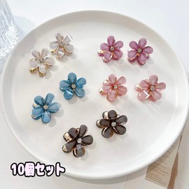 Hair Clip Mini Flower (10 Pieces) Mini Flower Hair Claw Bangs Clip for Kids Black Purple Hair Accessories Adult Wedding Flower Flower Mini Hair Clip Flower Hair Accessory Bangs Clip Cute Hair Clip