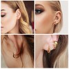4 Pairs Small Chunky Hoop Earrings Set 14K Gold Plated