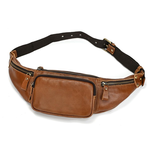LUUFAN Leather Waist Bag for Men and Women, Outdoor Messenger