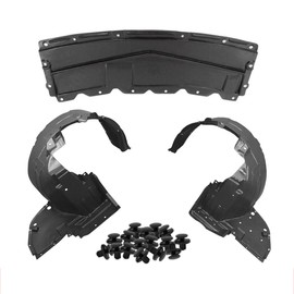 Parts N Go Fender Liner & Lower Engine Under Cover Set w/Clips for 2015-2019 Versa Sedan Front Driver & Passenger Side Left Right NI1228148 NI1248139 NI1249139 626609KM0A 638439KK0A 638429KK0A