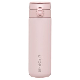 Liforme Portable Water Bottle, Leakproof Screw Cap, Lightweight, Eco-Friendly, Hot/Cold Vacuum Insulation, Sweat-free Double Wall Design, BPA Free, 380ml - Pink