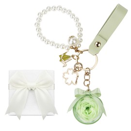 Sanquuqoo (2024 New Release) Mini Shape Preserved Flower Key Chain for Women Women Women Cute Mini Gift Birthday Mother's Day Girlfriend Wife Wedding Gift Popular Birthday Anniversary Hinamatsuri