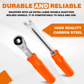 BARTOO 2PCS Automatic Slack Adjuster Tools, 5/16'' Double Square Ratcheting Wrench & Fork End Release Tool, Brake Adjustment Tool for Semi Truck, Heavy Duty Truck,Trailers