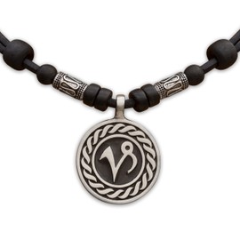 Hana Lima 1 of 12 Zodiac signs on adjustable leather necklace with stainless steel beads, horoscope surfer necklace, Stainless Steel