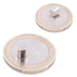 Brudazon 10 Mini Disc Magnets 5 x 5 mm N52 Strongest Level Neodymium Magnets Ultra Strong Power Magnet for Model Making, Photo, Whiteboard, Notice Board, Fridge, Crafts, Magnetic Disc Extra Strong