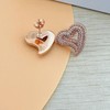 Iced out Cubic Zirconia Heart Stud Earrings for Women Girls
