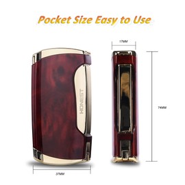 Metal Lighter Double Jet Flame Butane refillable Lighter Shipped Without Gas (2PCS Brown)