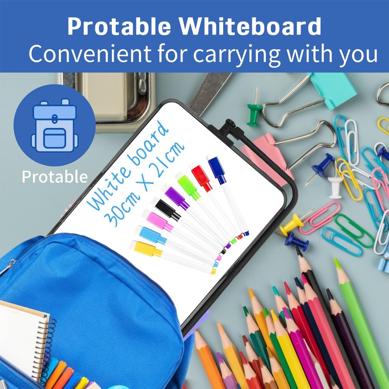 DONGDA Dry Erase Whiteboard A4, Double Sided Magnetic Whiteboard with