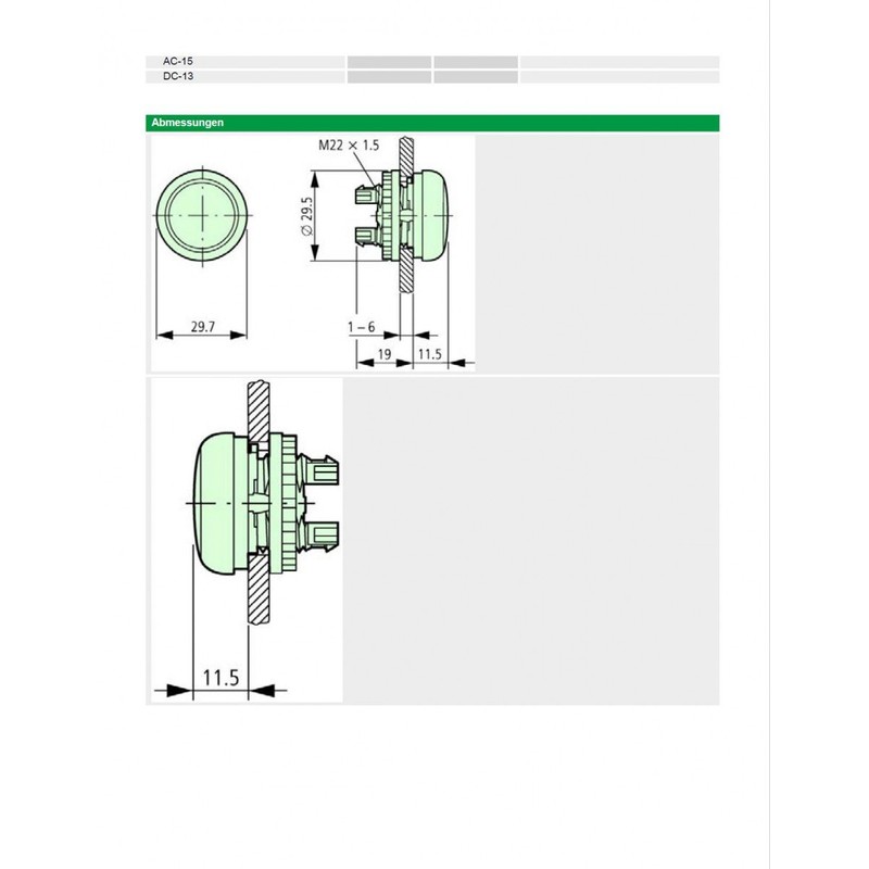 SIGNAL LAMP ATTACHMENT M22-L-R FLAT, RED