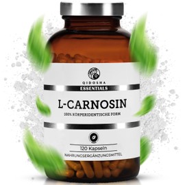 QIDOSHA QIDOSHA? L-Carnosin Kapseln hochdosiert, 120 Kapseln im Apothekerglas, 500mg/Kapsel, vegan, laborgeprueft, deutsche Fertigung
